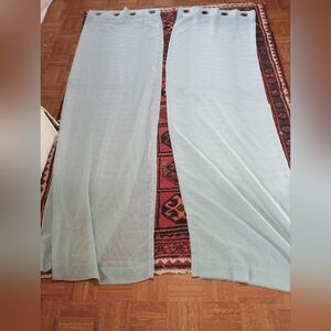 Pair of Martha Stewart Matha Window Seafoam Green Sheer Curtains Grommet 50 x 84